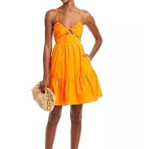 Rails Chrissy Mini Dress Size XS Orange Lightweight Cutout Summer Casual NWT